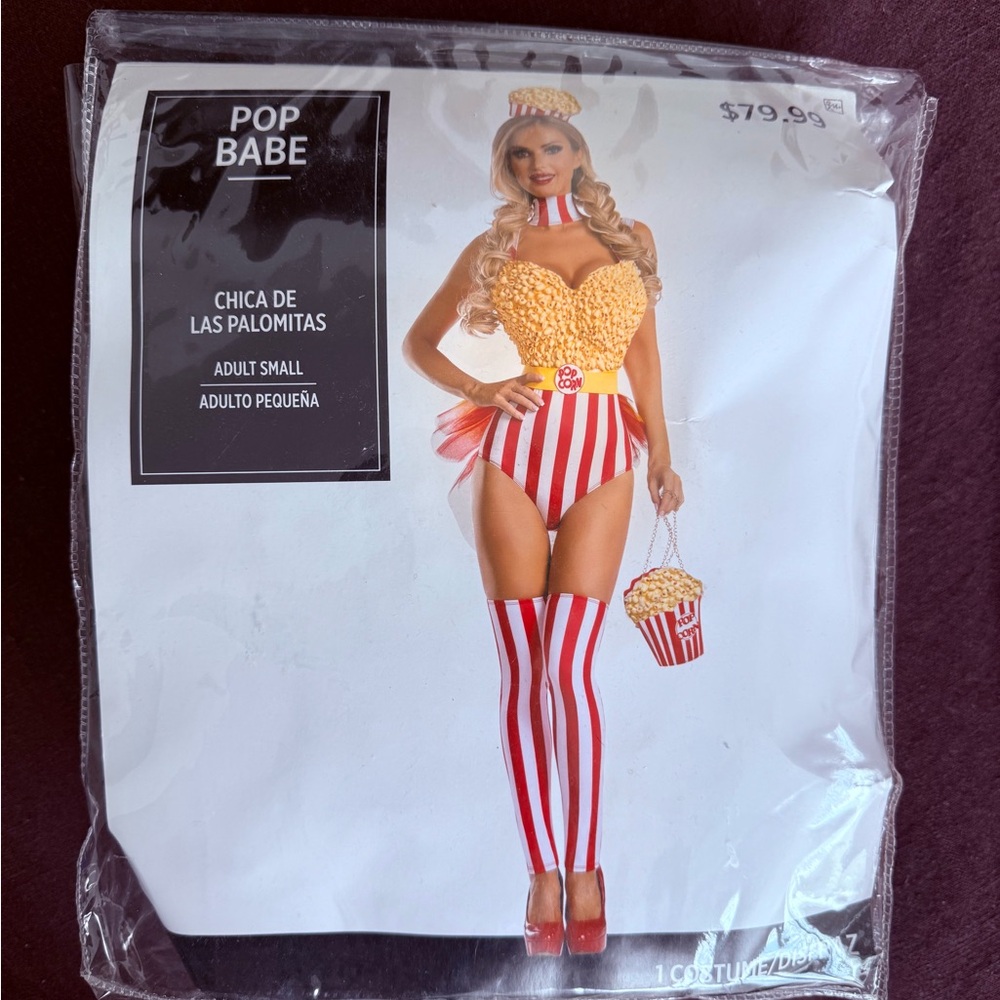 Spirit Pop Babe Popcorn Costume - Yellow, Red, White